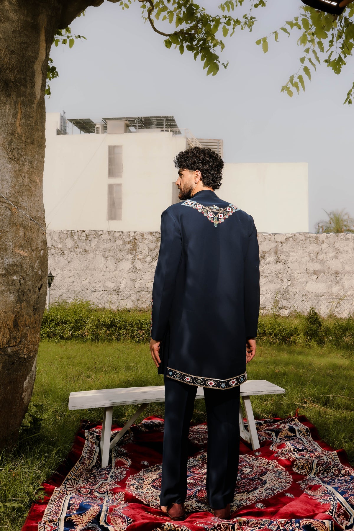 Blue Regal elephant kurta set