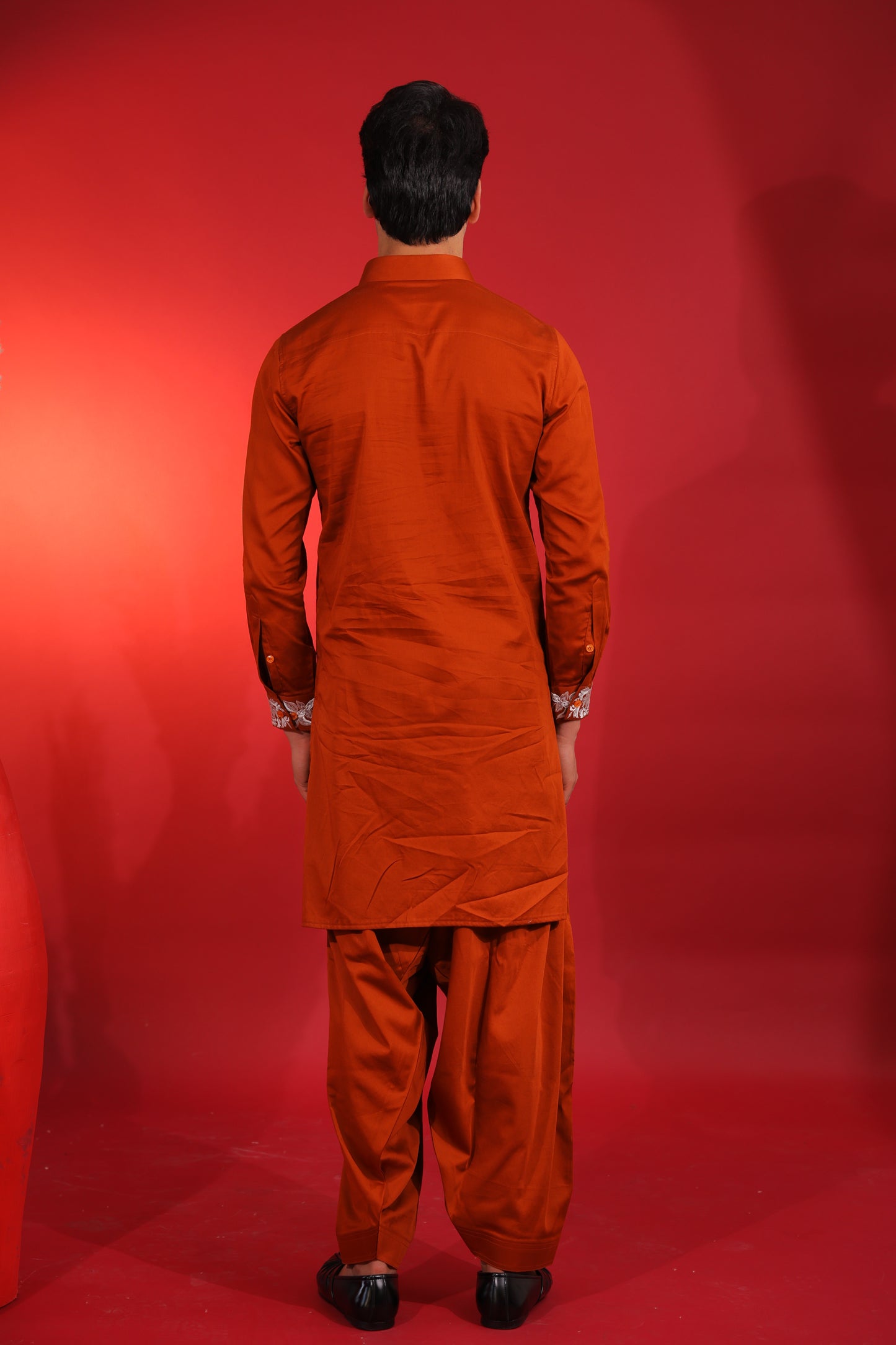 Rust pathani kurta set