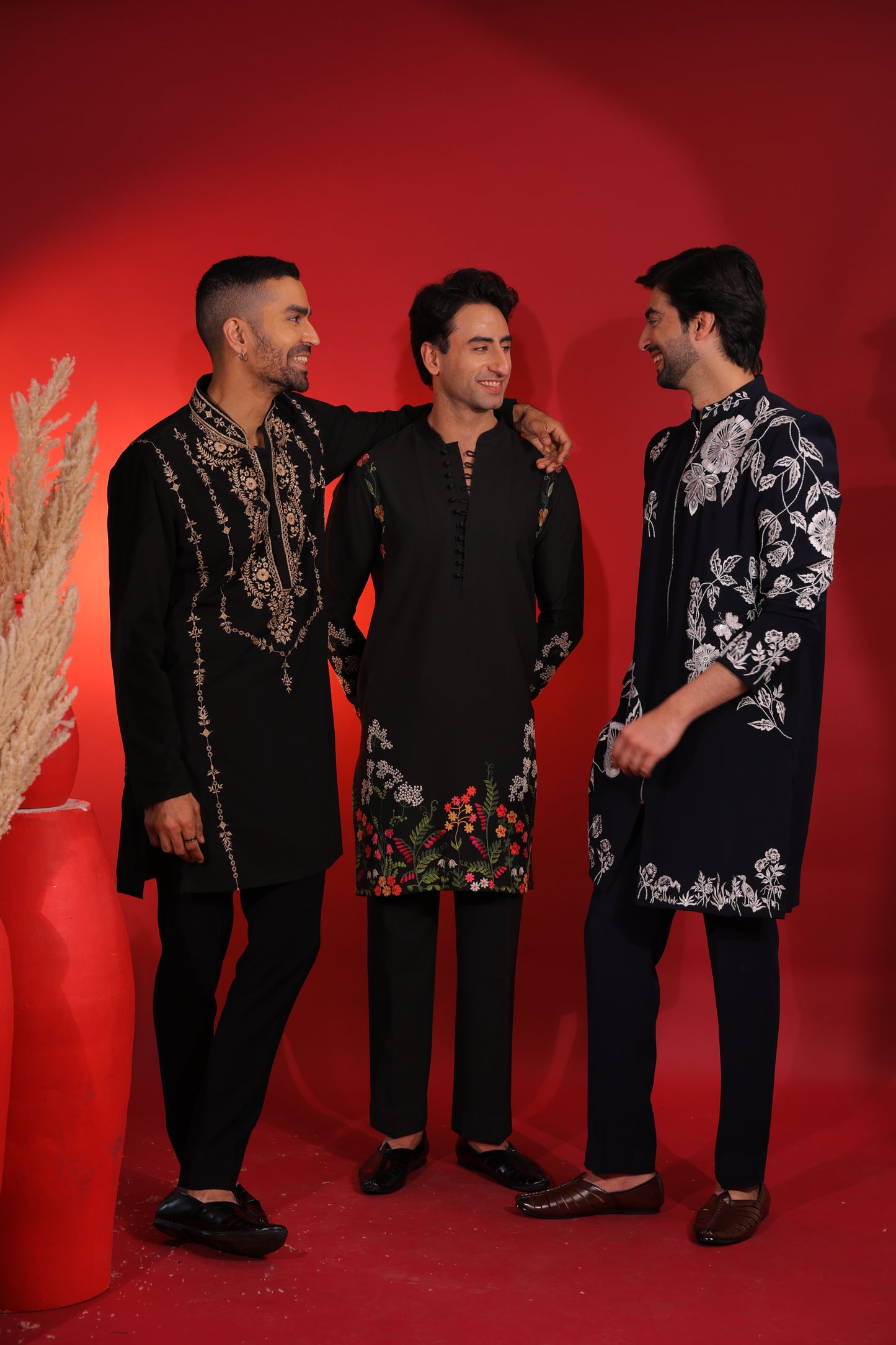 Black phulkari kurta