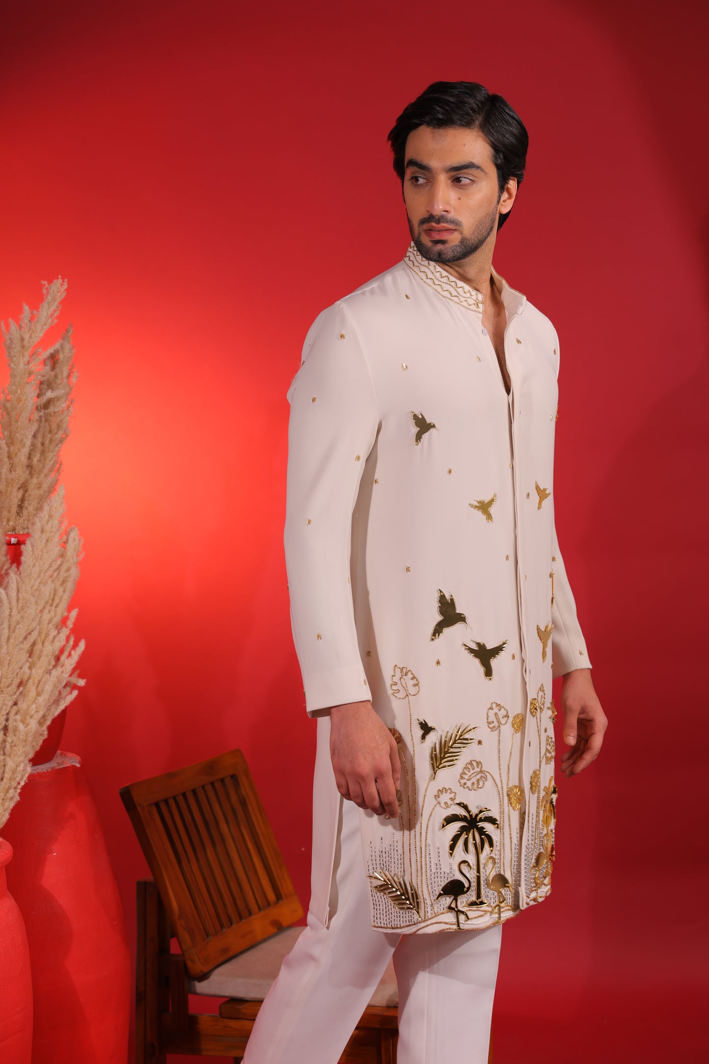 Ivory mirror kurta set
