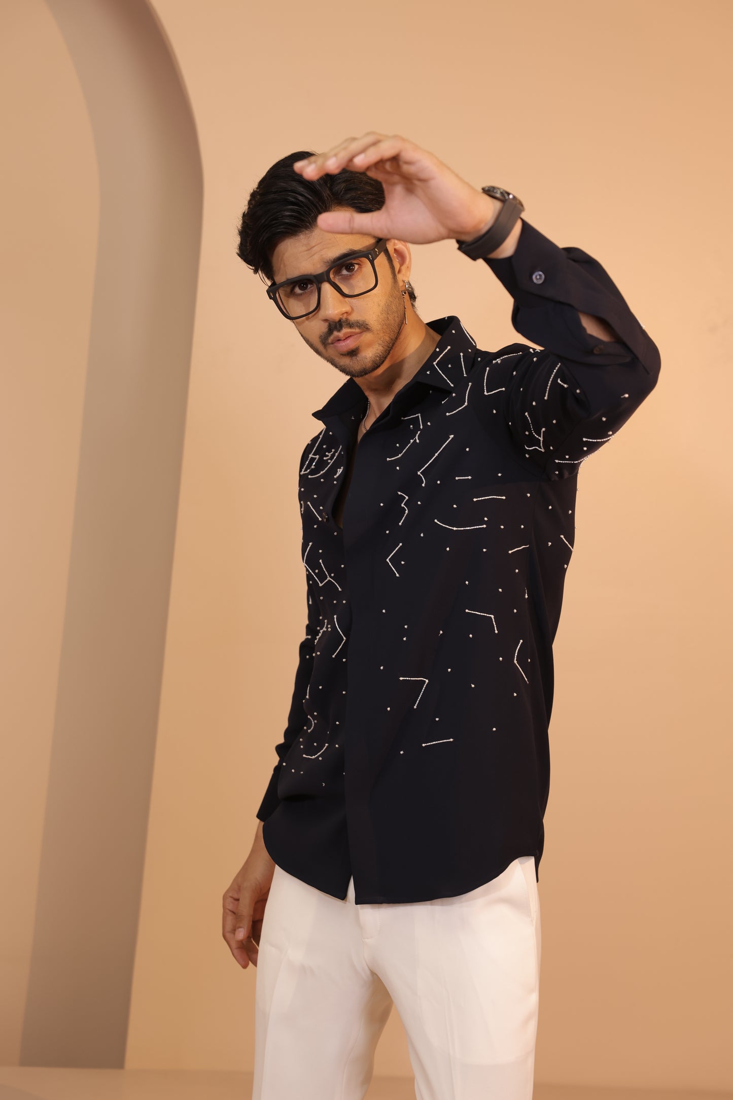 Navy blue constellation shirt
