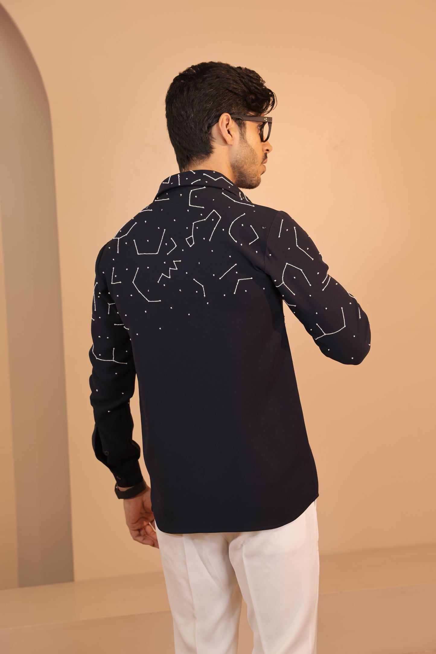 Navy blue constellation shirt