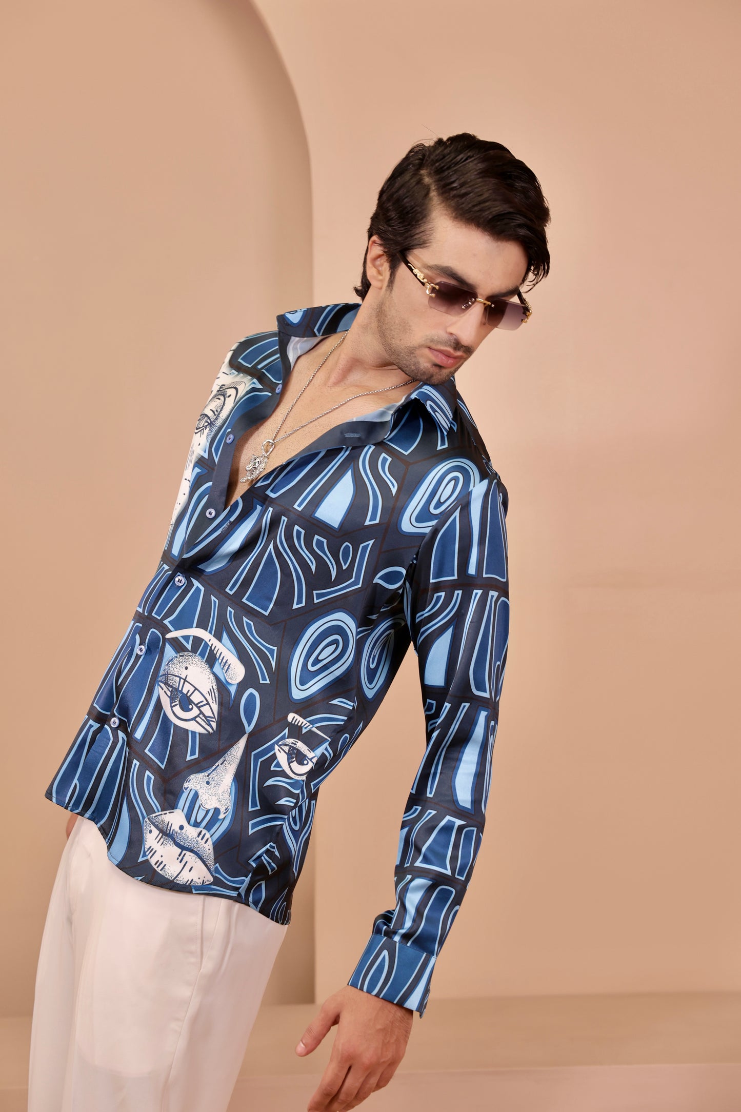 Abstract dual face shirt
