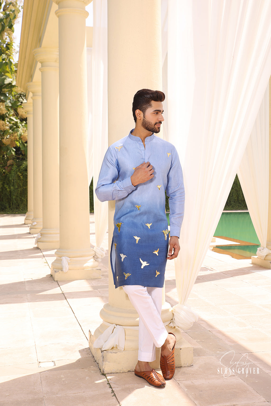 BLUE OMBRE KURTA SET