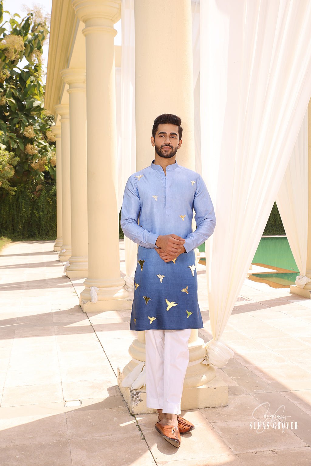 BLUE OMBRE KURTA SET