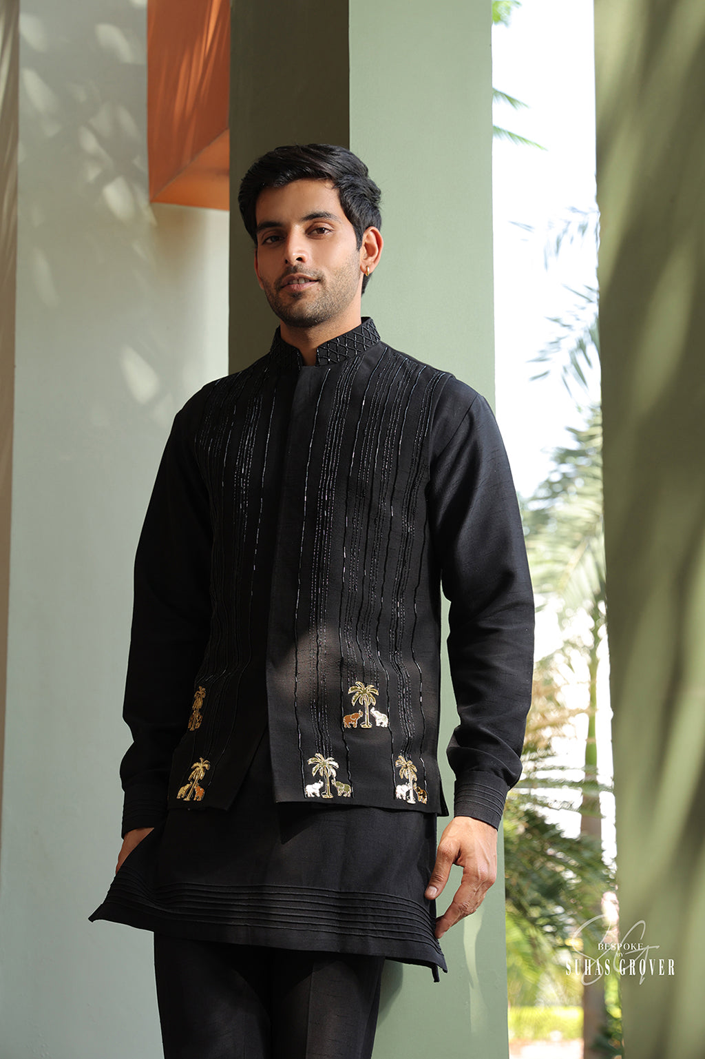 BLACK MIRROR NEHRU JACKET SET