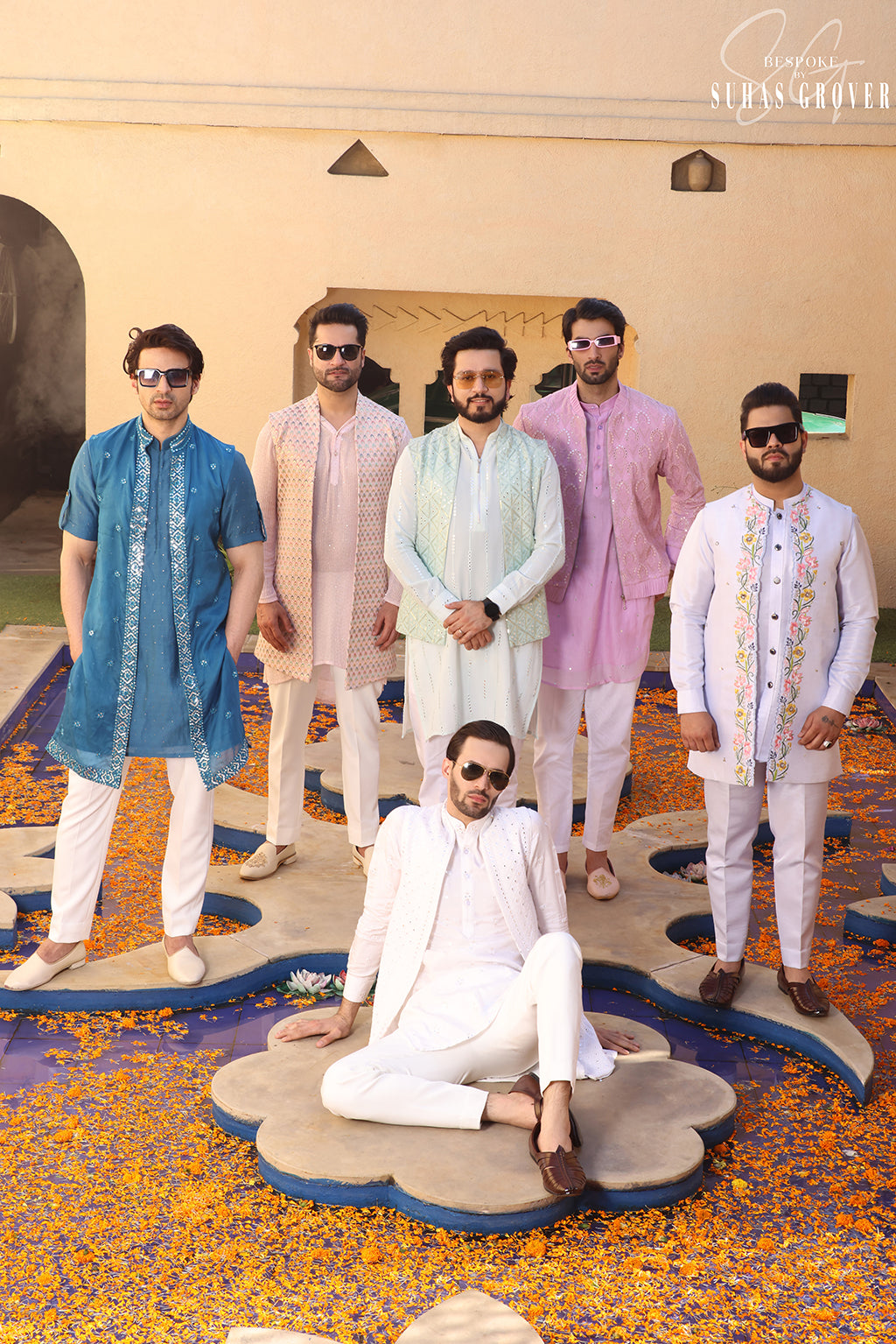 WHITE LUCKNWI LONG NEHRU JACKET