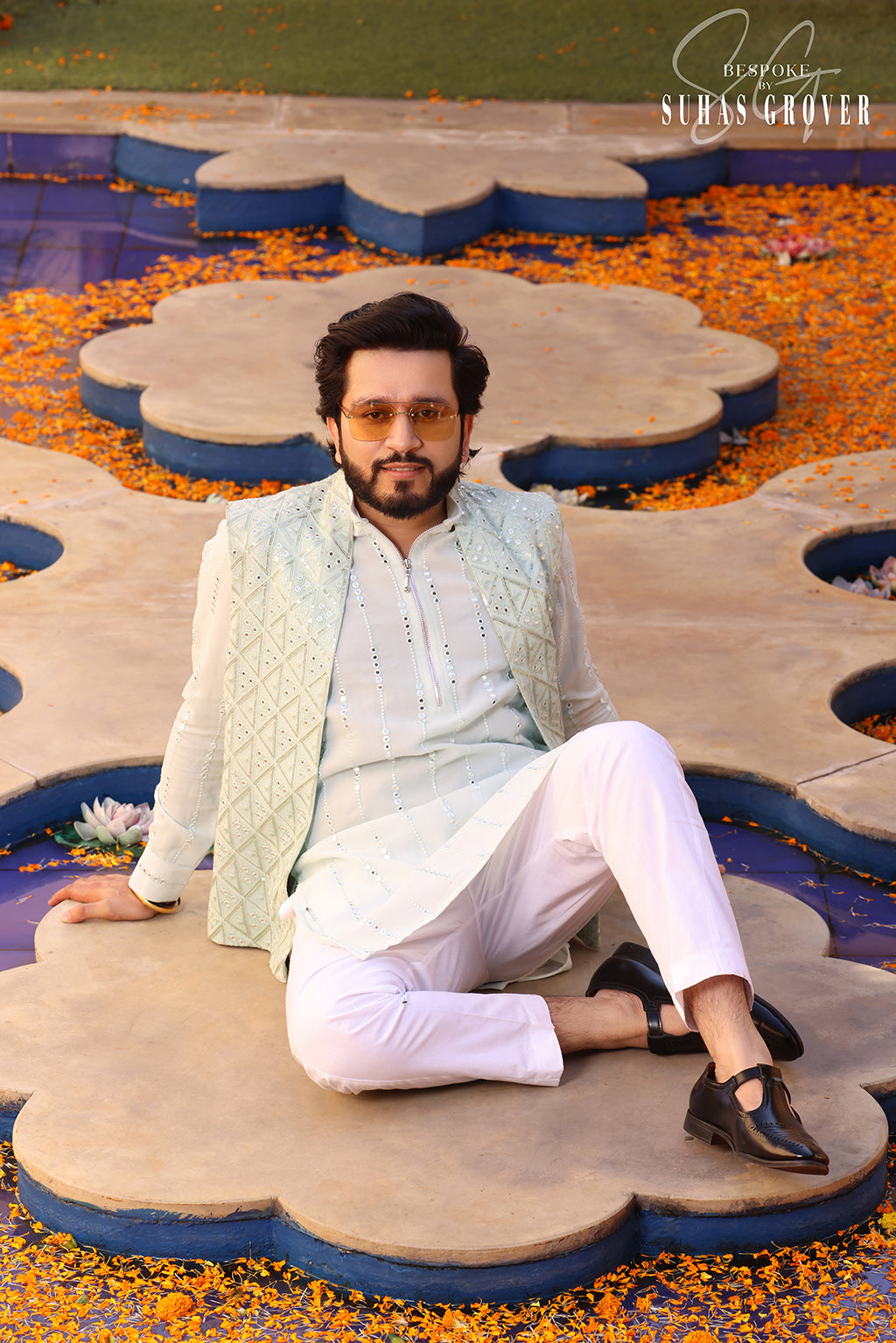 MINT GREEN LUCKNOWI KURTA SET