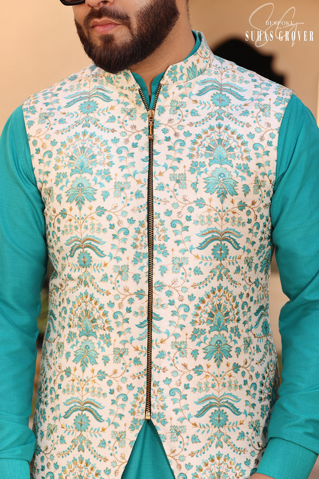 IVORY GREEN JACKET SET
