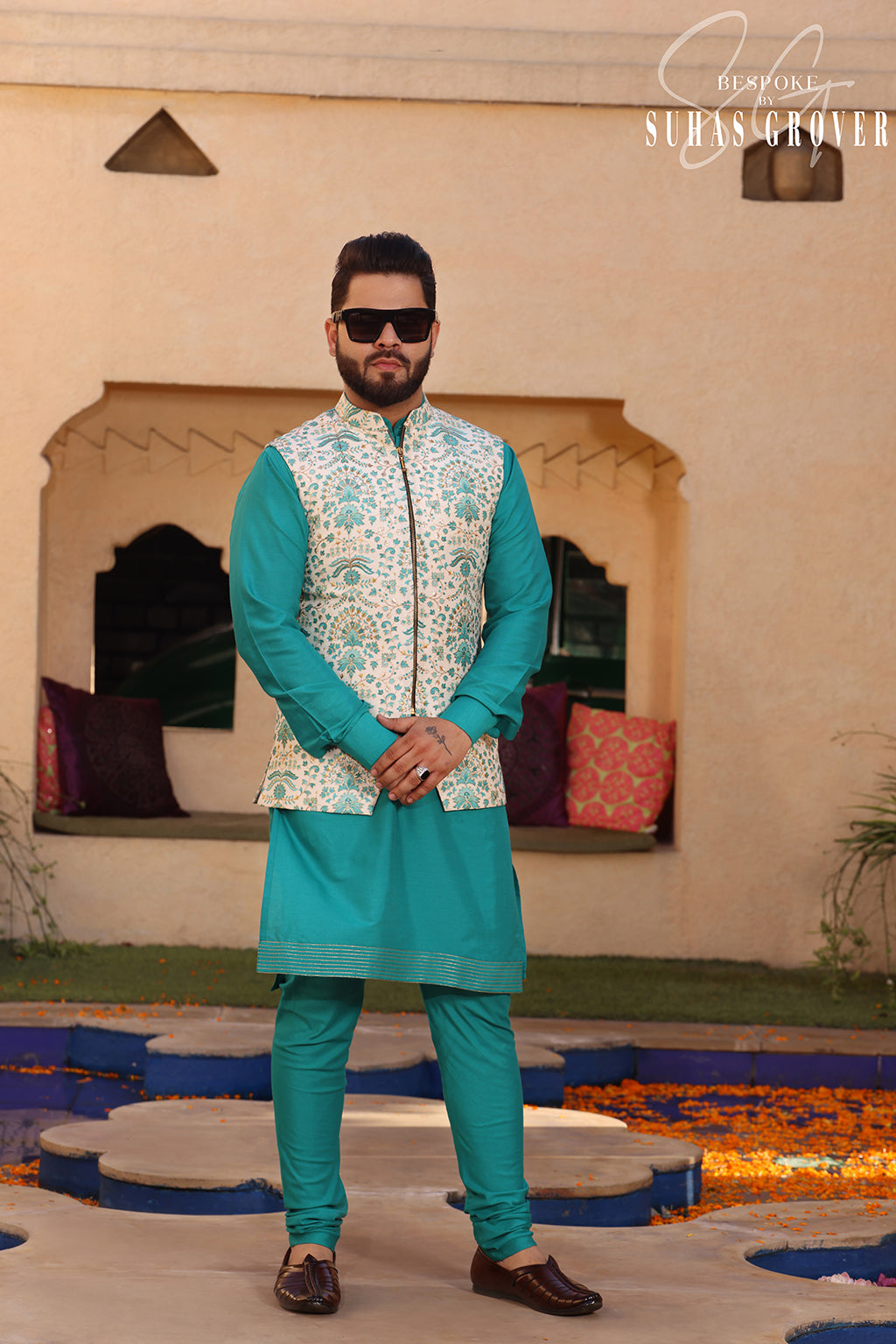 IVORY GREEN JACKET SET