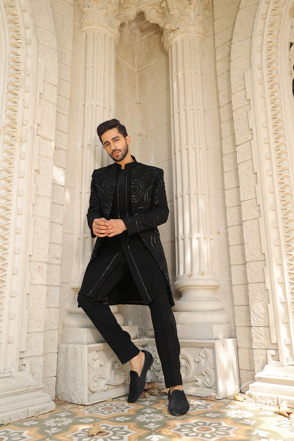BLACK CUT DANA INDO-WESTERN SET