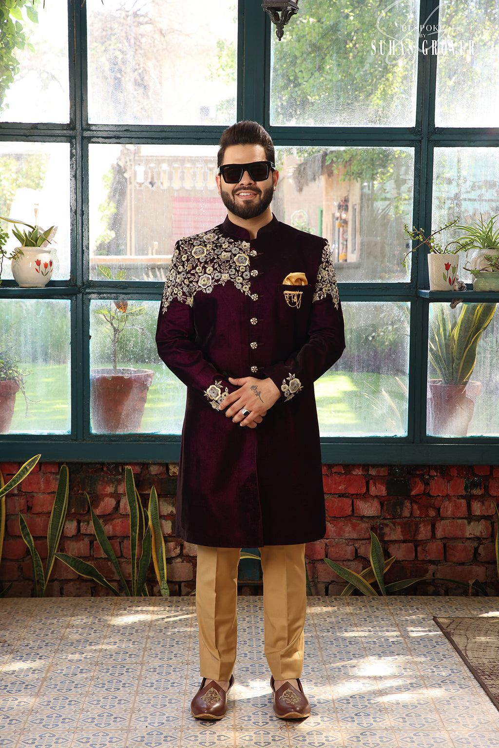 WINE VELVET INDOWESTERN SET