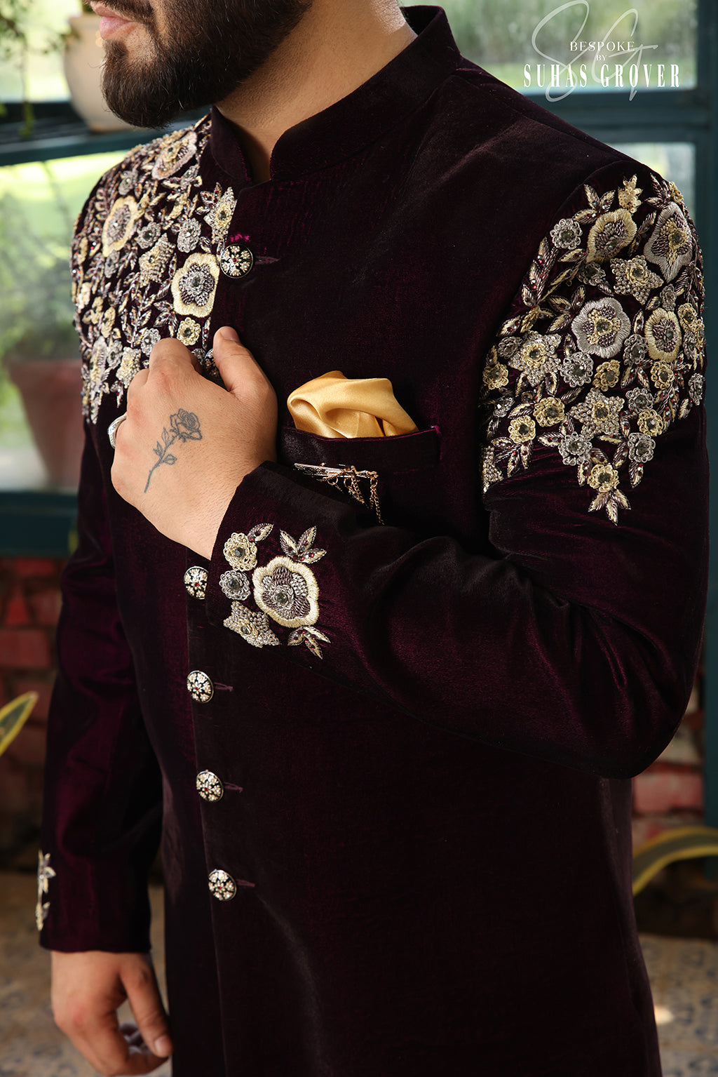 WINE VELVET INDOWESTERN SET
