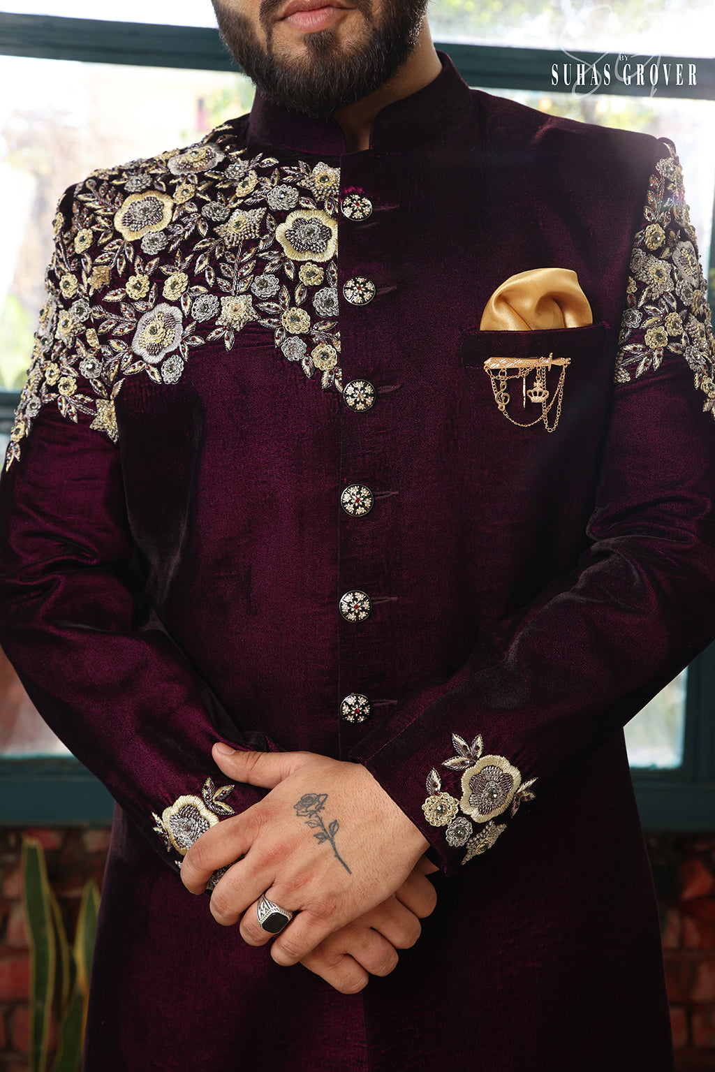 WINE VELVET INDOWESTERN SET