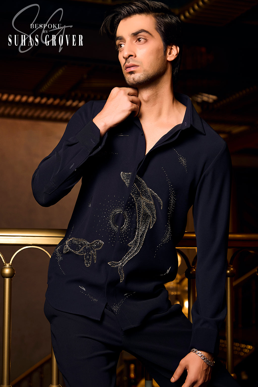 BLUE FISH EMBROIDERY SHIRT