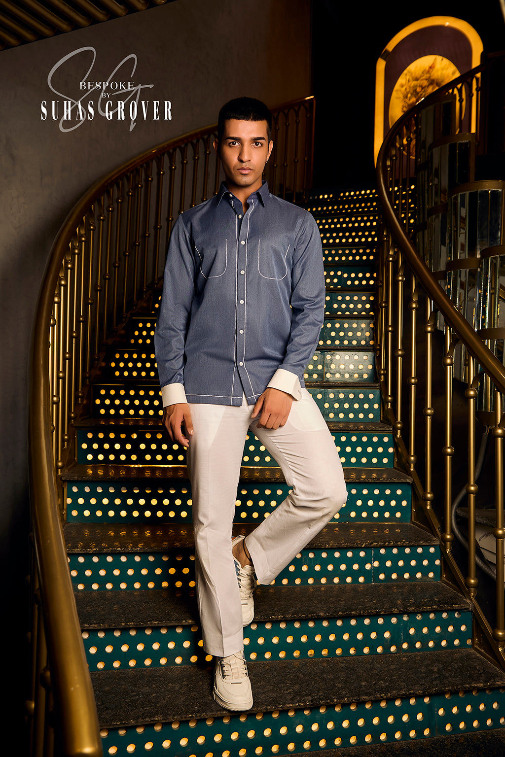 BLUE THREAD WORK SHIRT