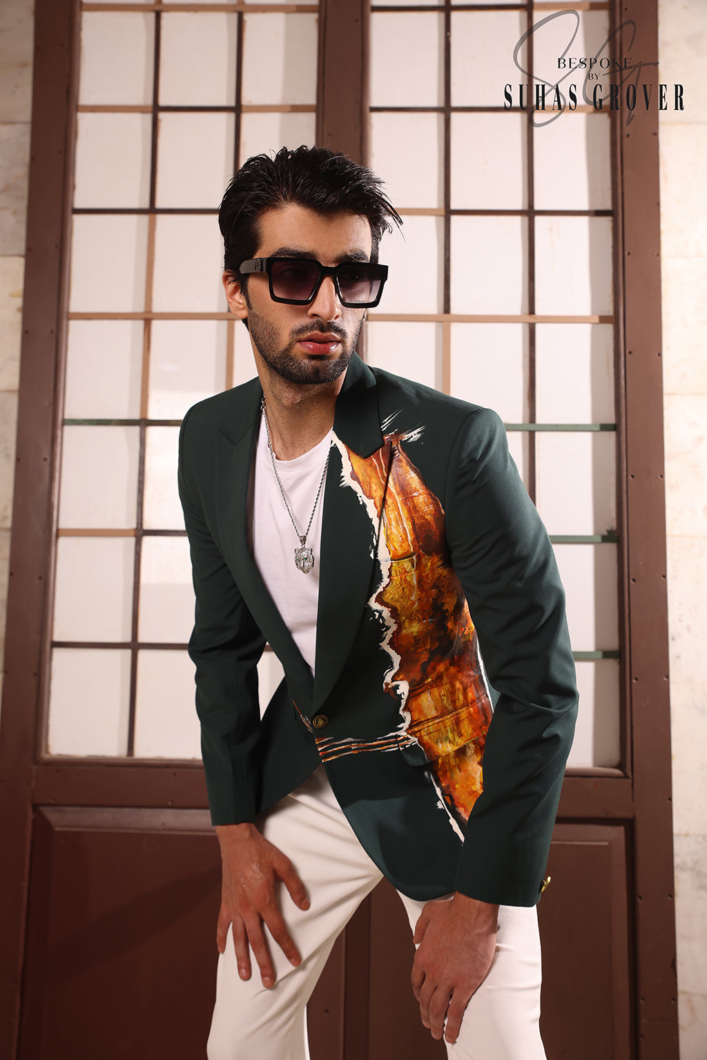 GREEN VOLCANO HANDPAINTED BLAZER