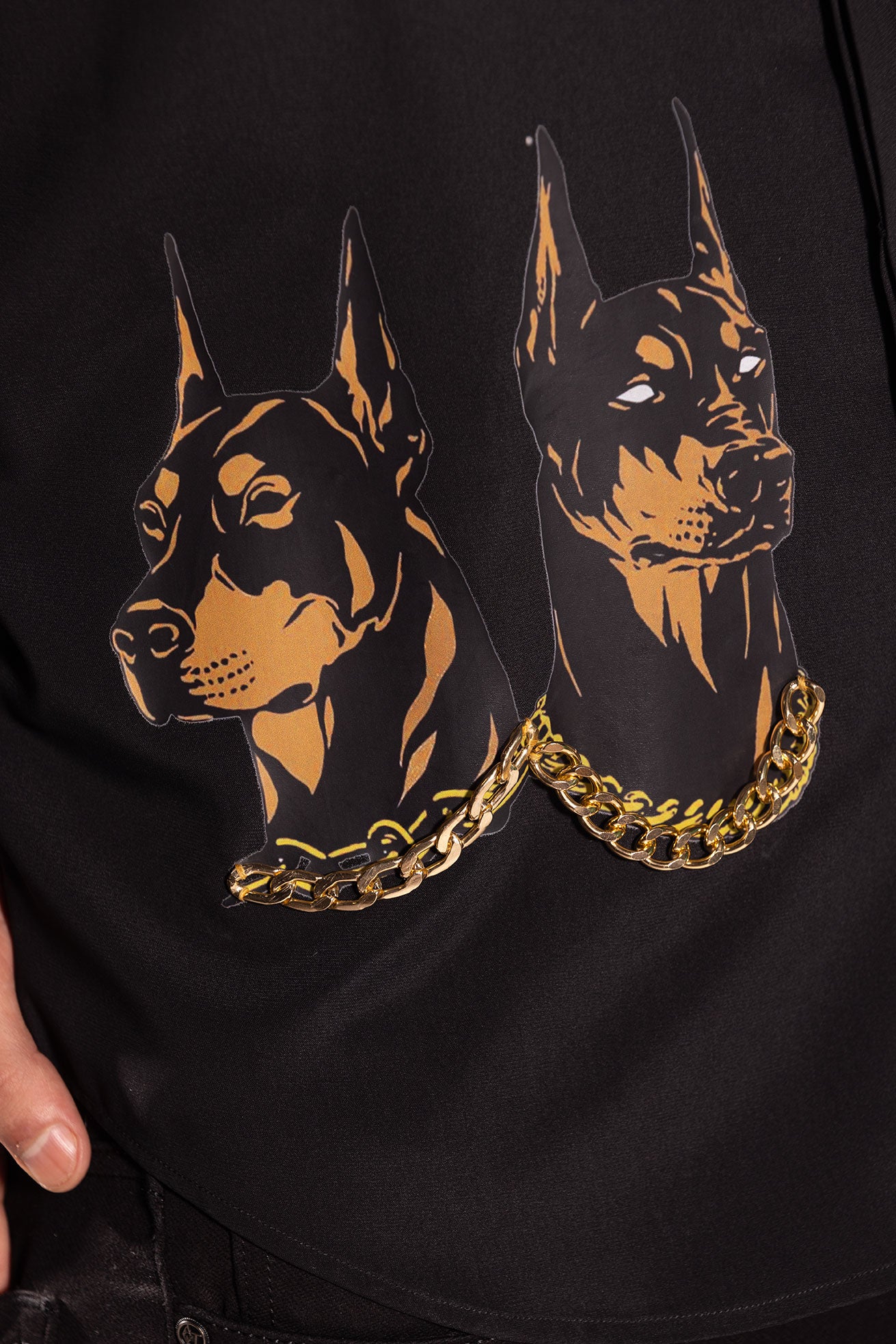 BLACK DOG PRINT SHIRT