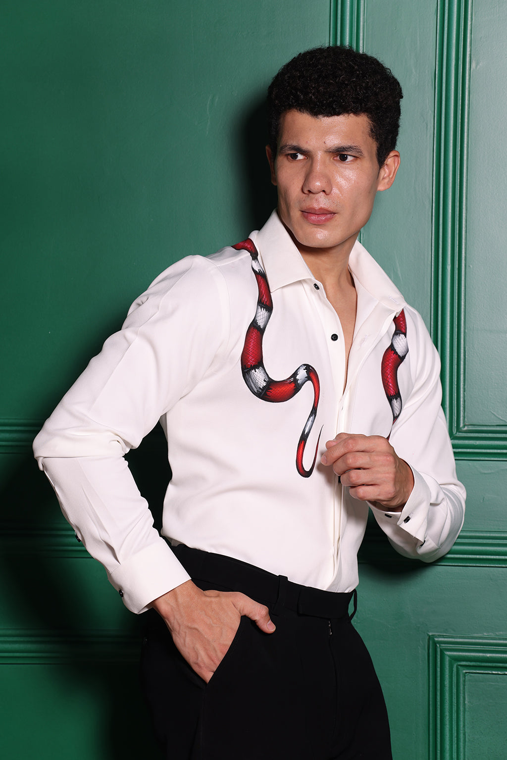 WHITE SNAKE SHIRT