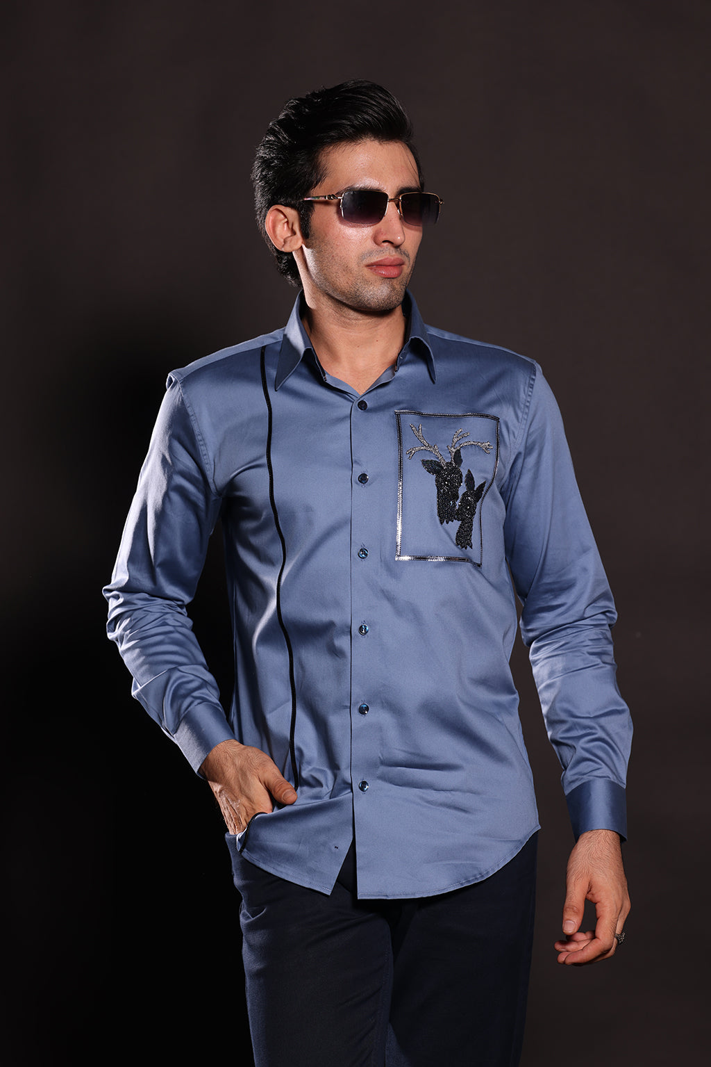 TEEL GREY DEER SHIRT