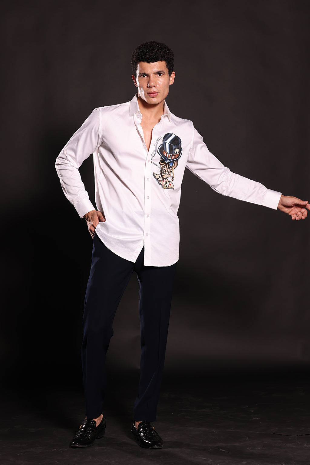 SKULL CAP HANDPAINTED SHIRT