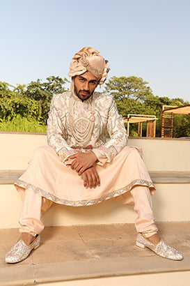 IVORY DULHA DULHAN SHERWANI SET