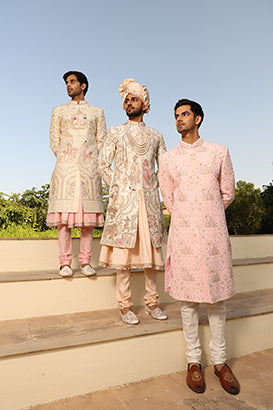 IVORY DULHA DULHAN SHERWANI SET