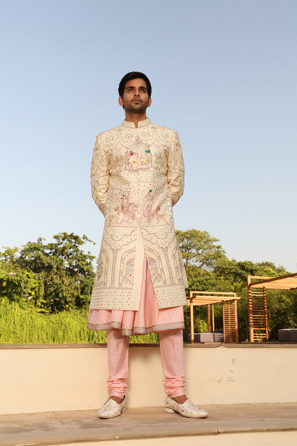 RADHA KISHAN EMBROIDERY SHERWANI SET