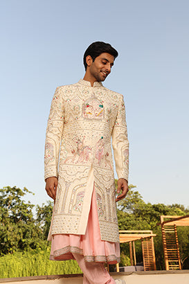 RADHA KISHAN EMBROIDERY SHERWANI SET