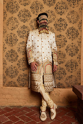 IVORY GOLD SHERWANI SET