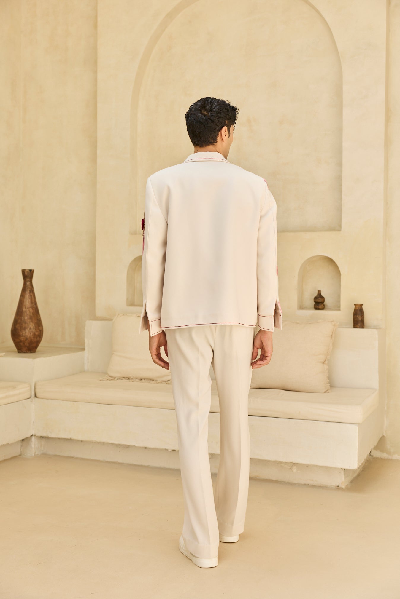 IVORY HANDPAINTED JACKET SET