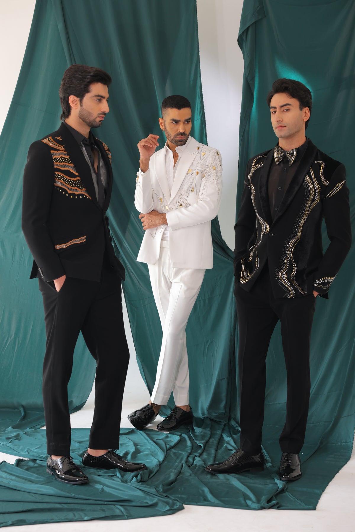 The Obsidian Dune Embellished Tuxedo Set