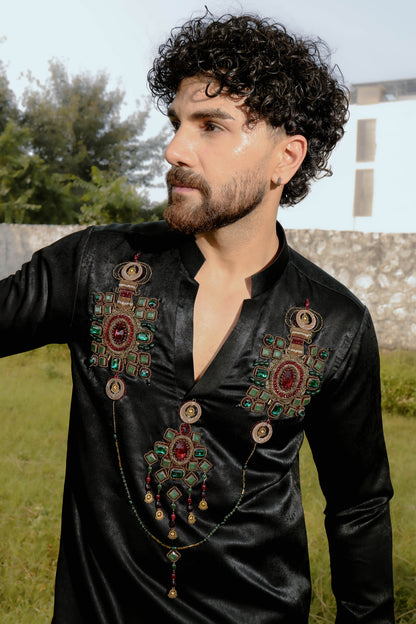 Black jewel kurta set