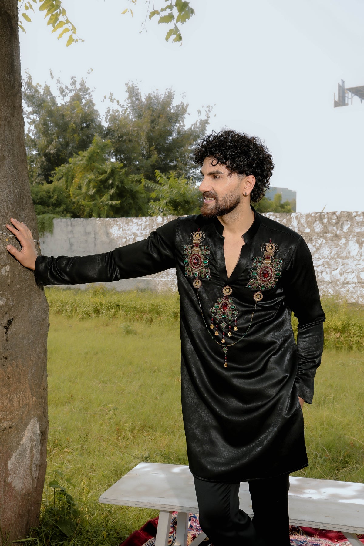 Black jewel kurta set