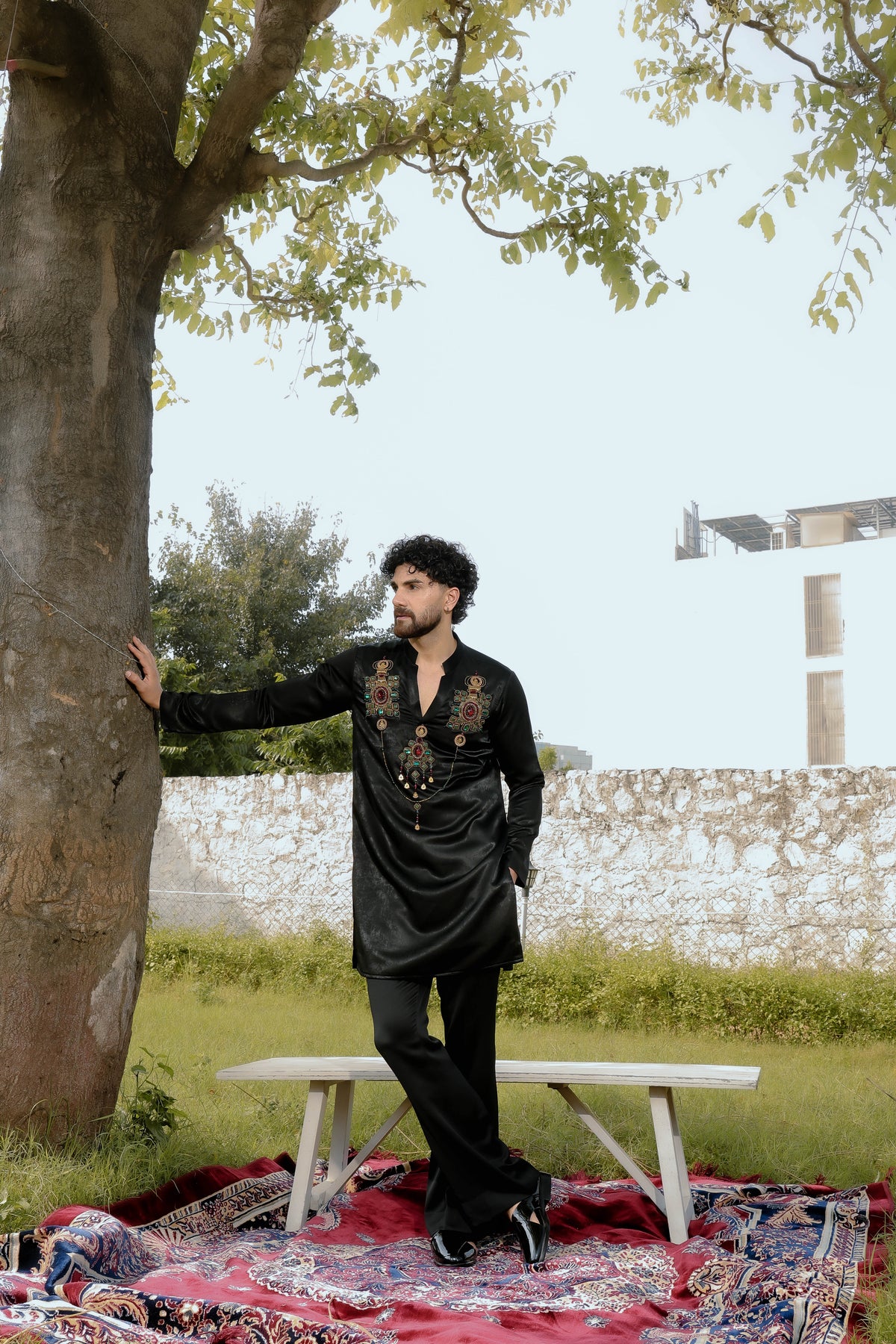 Black jewel kurta set