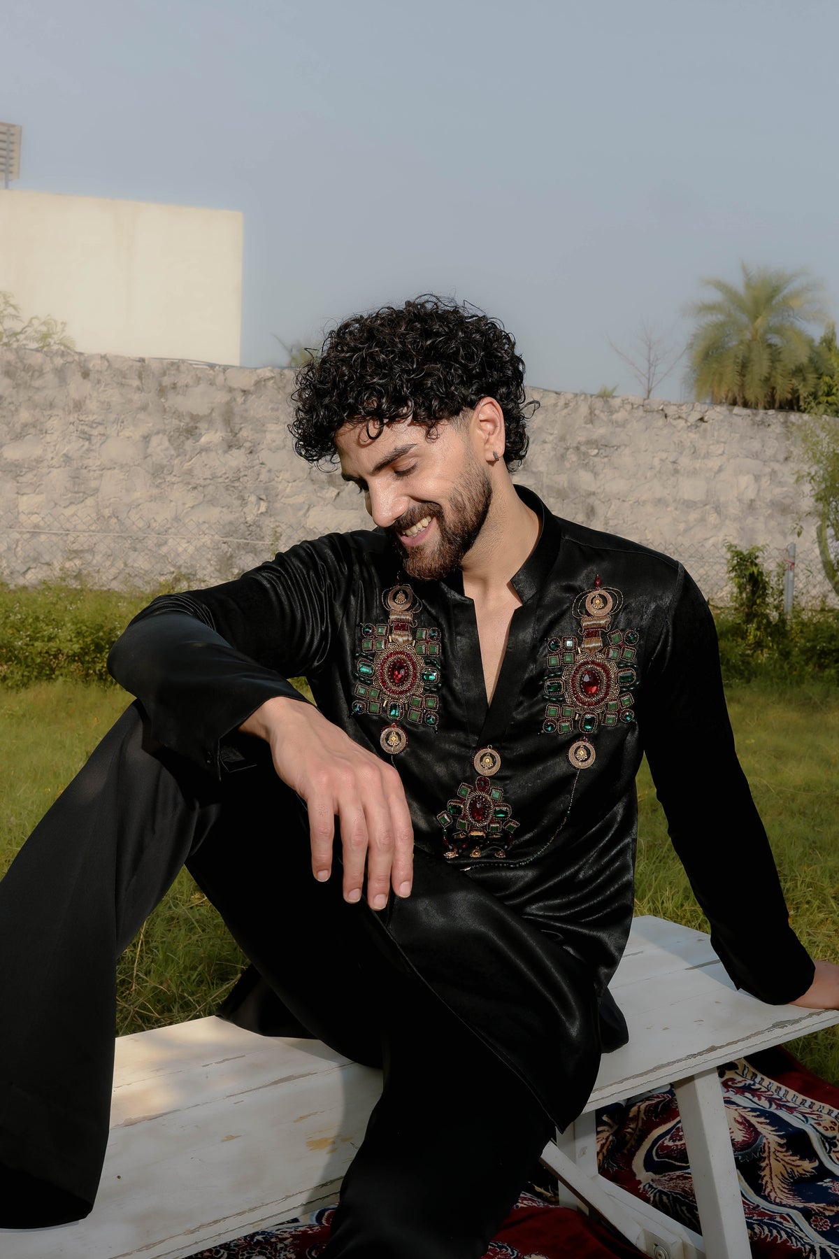 Black jewel kurta set