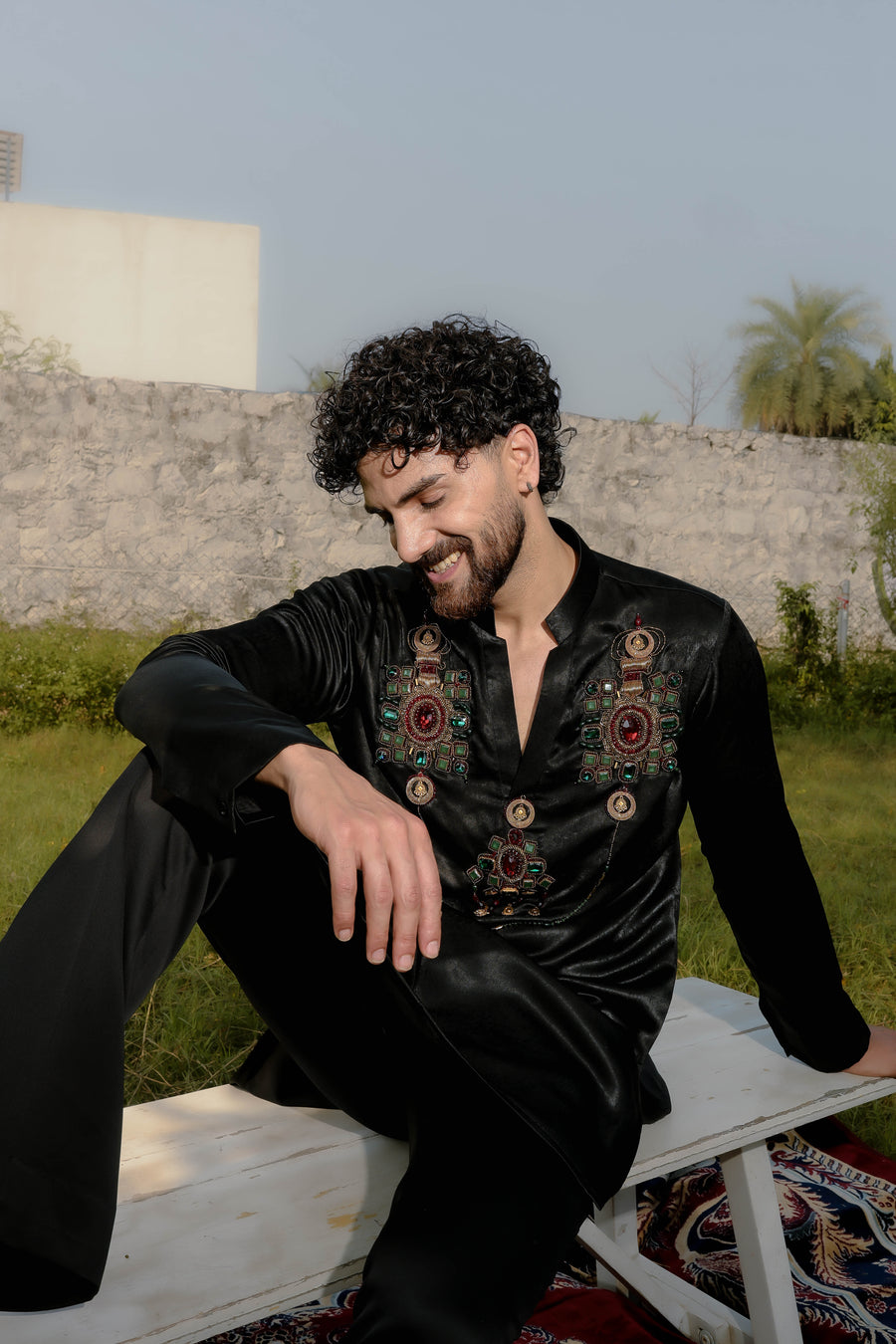 Black jewel kurta set