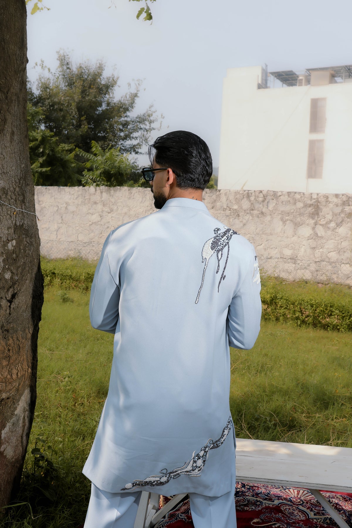 Blue flower kurta set