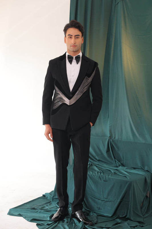 Black Wave Tuxedo Set