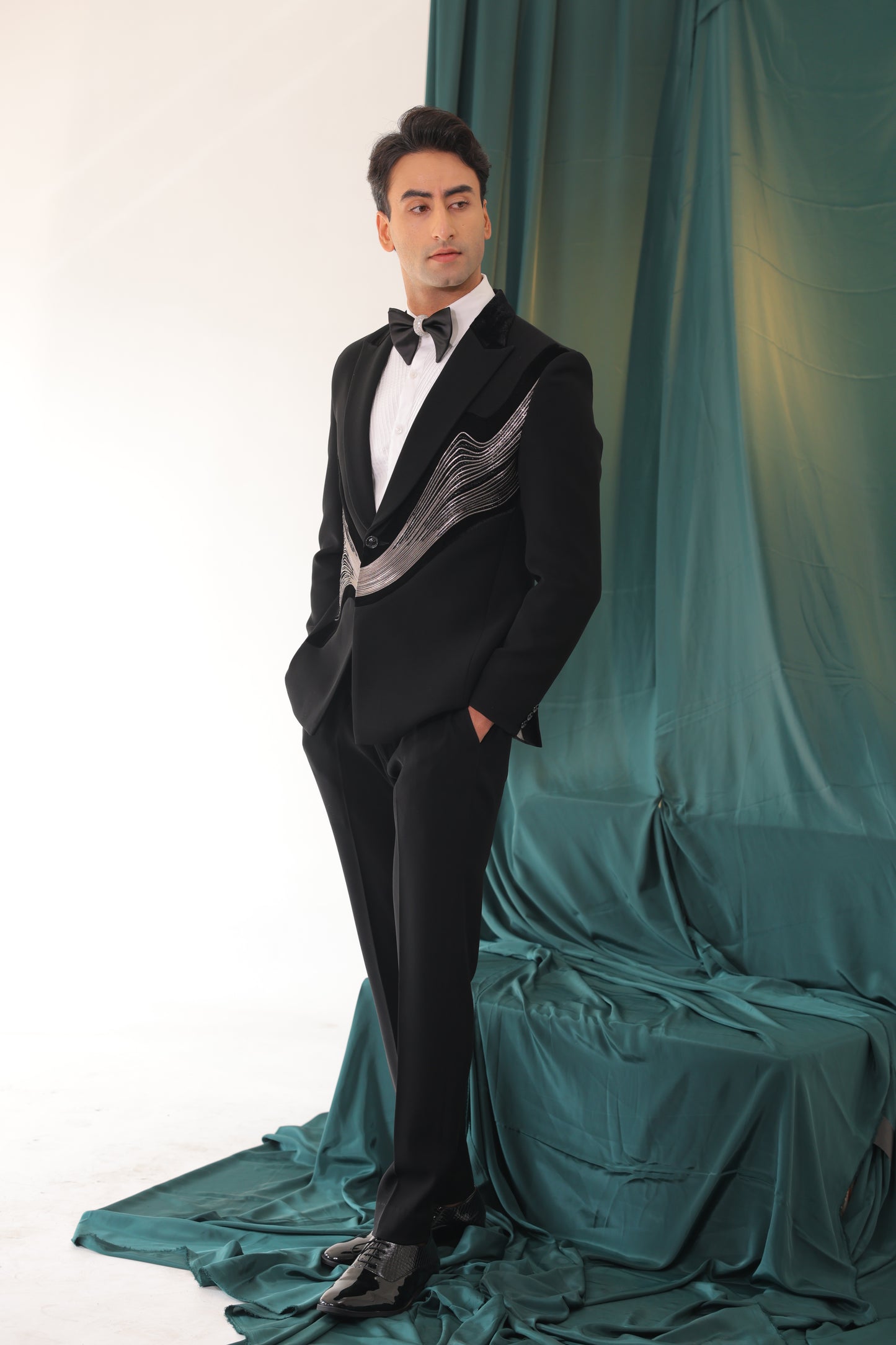 Black Wave Tuxedo Set