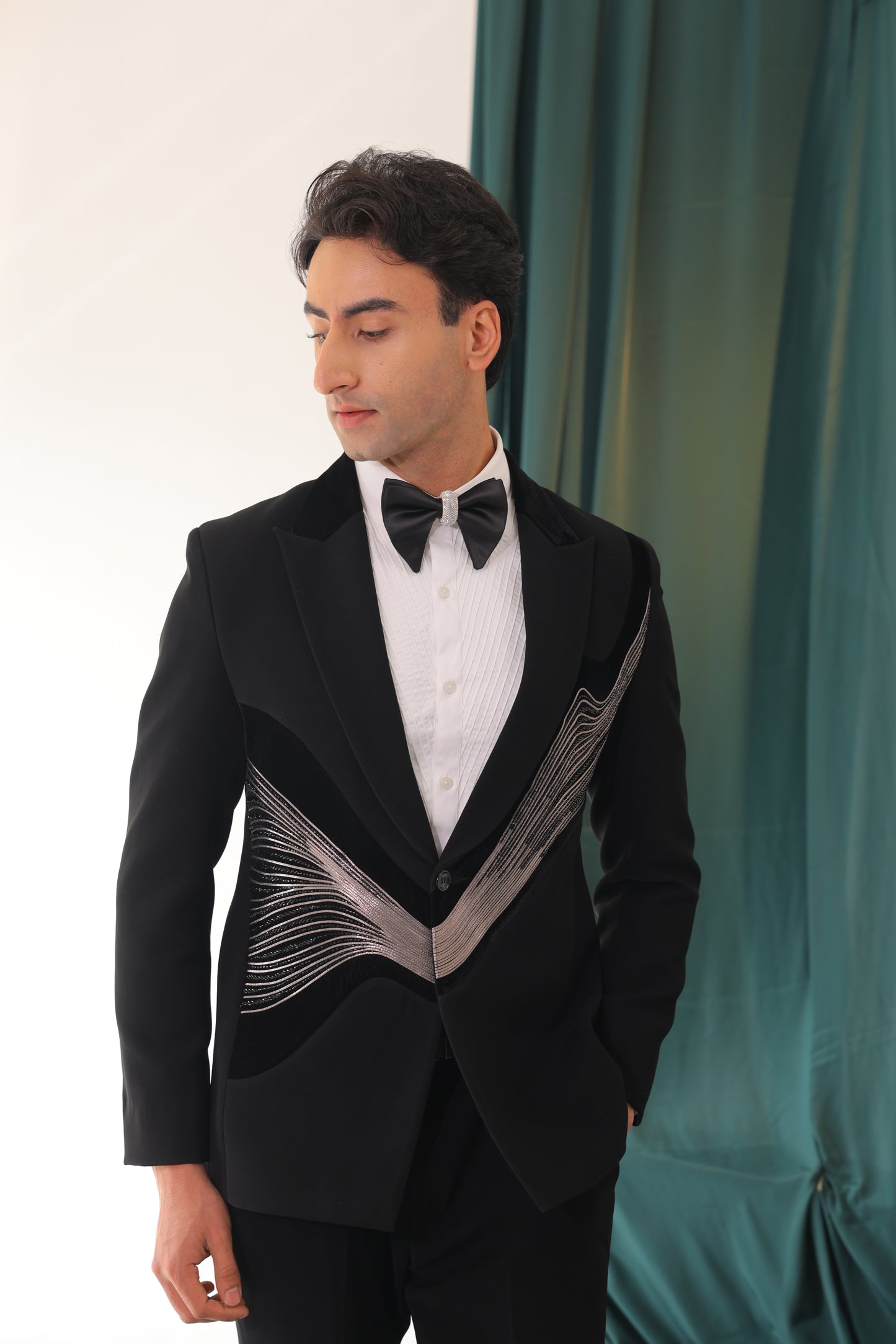 Black Wave Tuxedo Set
