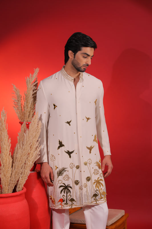 Ivory mirror kurta set