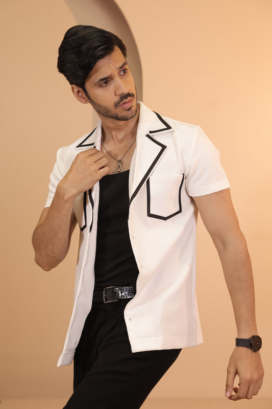 White open collar shirt