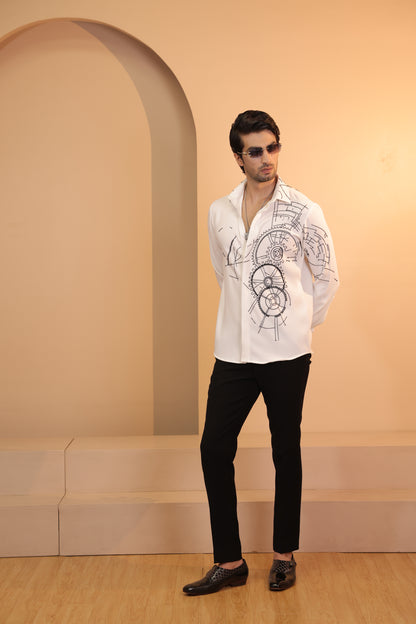 White mechanical shirt