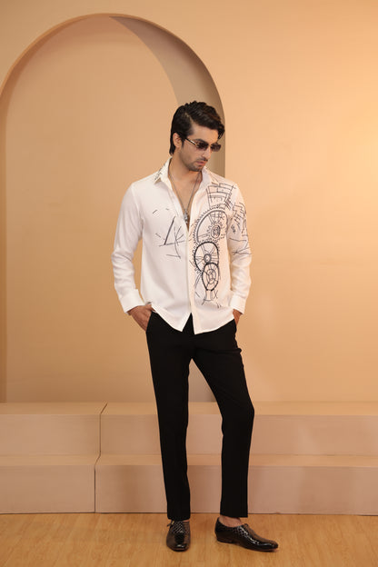 White mechanical shirt