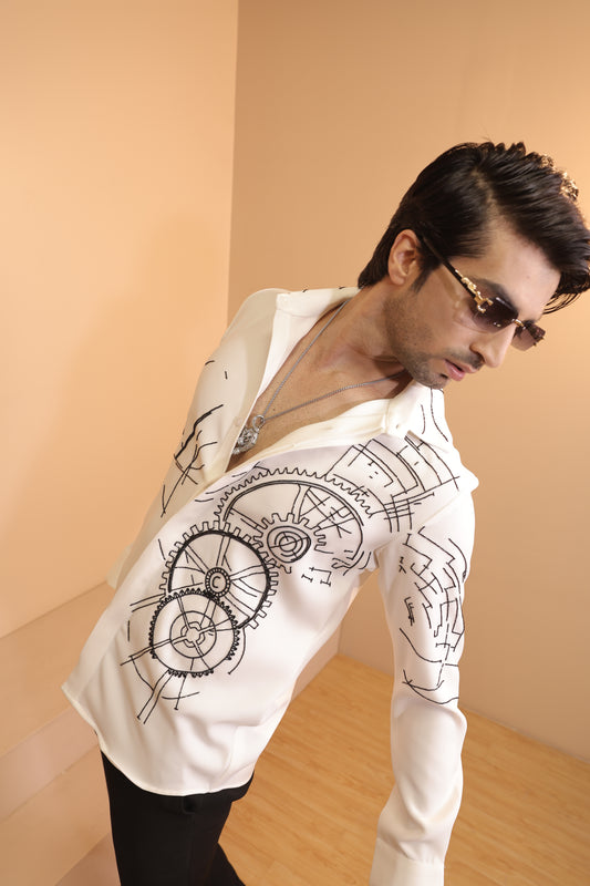 White mechanical shirt