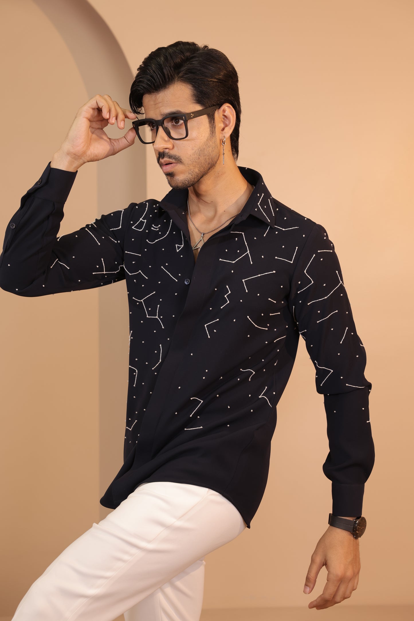 Navy blue constellation shirt