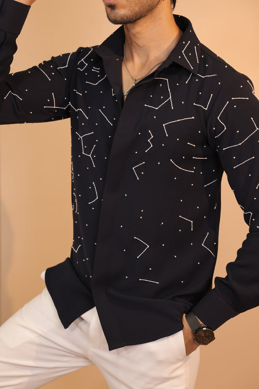 Navy blue constellation shirt