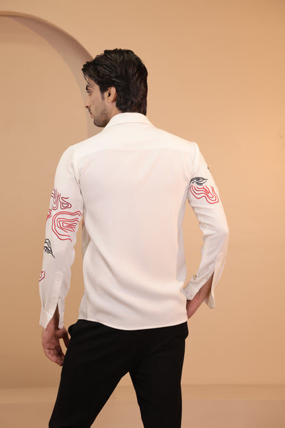 White embroidered tribal shirt