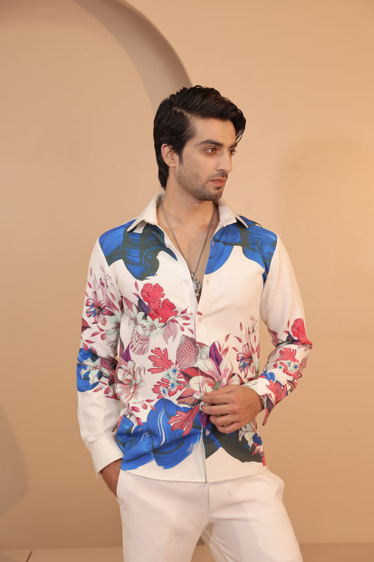 Floral white shirt